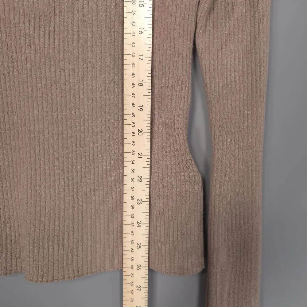 VARLEY Women’s Size M RAVENA Rib Knit High Neck Top Viscose Blend Fungi VAR02172